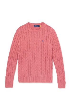 Polo Ralph Lauren Logo-Embroidered Cable-Knit Cotton Sweater