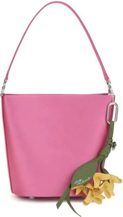 Self Portrait Borsa a secchiello con applicazioni floreali Pf26312P - - Bags - Donna - Rosa - ONE SIZE