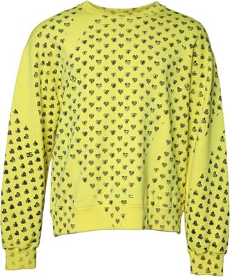 Dolce & Gabbana Yellow Heart Crew Neck Men Pullover Mens Sweater (Pre-Owned)