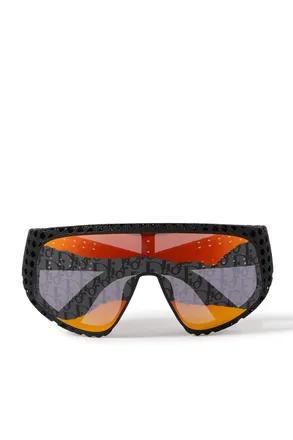 Dior Dior3D M1U Round-Frame Textured-Acetate Sunglasses