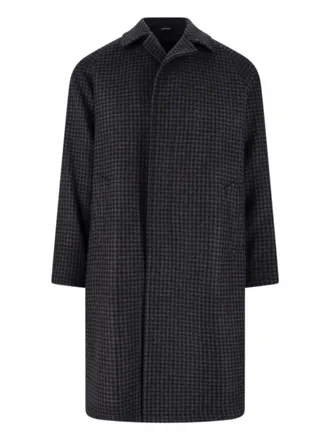 Tagliatore Grey Salomon Checked Virgin Wool Coat