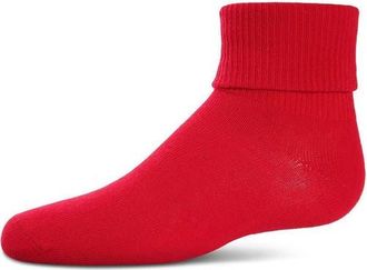 MeMoi Ribbed Triple-Roll-Cuff Ankle Sock in Red at Nordstrom, Size 6-12M