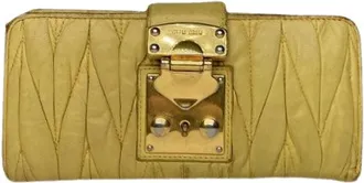 Miu Miu Pre-owned Wallets, female, Yellow, Size: ONE SIZE Pre-owned Wallet