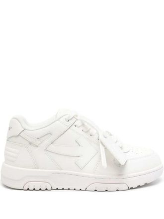 Off-white Scarpe da ginnastica in pelle bianco sporco fuori ufficio