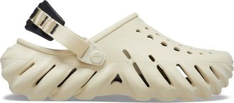 Crocs 207937-2yj Echo Mens Clogs Bone/black - White Resin - Size UK 10