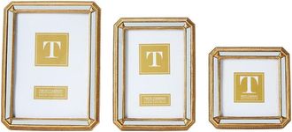 Two's Company Set Of 3 Beveled Mirror Photo Frames