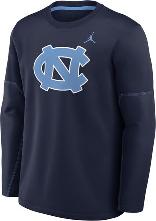 Nike Jordan Mens North Carolina Sideline Coaches Jordan Brand Therma-FIT College Long-Sleeve T-Shirt in Blue | 0JBR99MKNCN-6P4