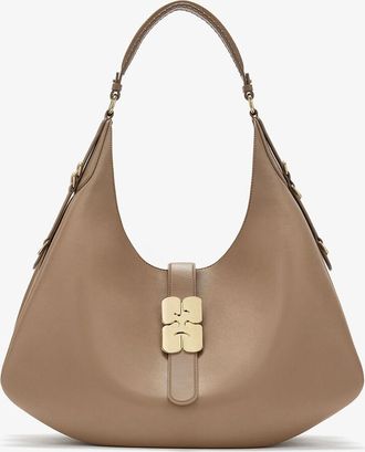 Ganni Coca Mocha Large Kat Bag in Brown