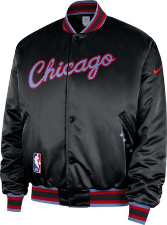 Nike Chicago Bulls City Edition Nike Mens NBA Premium Jacket in Black | HQ5761-010