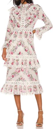 Zimmermann Honour Pintuck Floral Dress Size S