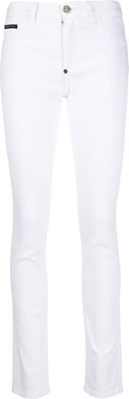 Philipp Plein mid-rise jeggings - women - Cotton/Spandex/Elastane - 30 - White