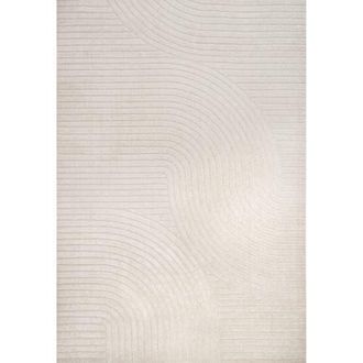 Jonathan Y Designs Hallie High-Low Minimalist Curve Geometric Indoor/Outdoor Area Rug in Ivory/cream at Nordstrom, Size 4Ft 0In X 6Ft 0In