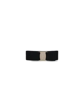 Ferragamo Black Vara Viscose Blend Hair Clip