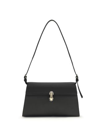 Savette Womens Shoulder Bag Symmetry Black Calf Leather
