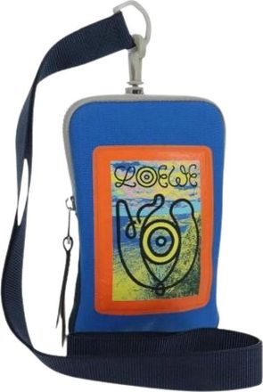 Loewe Pre-owned Cross Body Bags, female, Blue, Size: ONE SIZE Pre-owned Canvas Shoulder Bag
