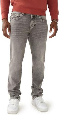 True Religion Ricky Big T Flap Straight Leg Jeans in Bounty Grey Wash at Nordstrom Rack, Size 38
