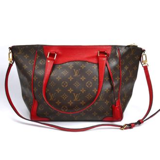 Louis Vuitton Brown Red Color Monogram Tote Bag (Pre-Owned)