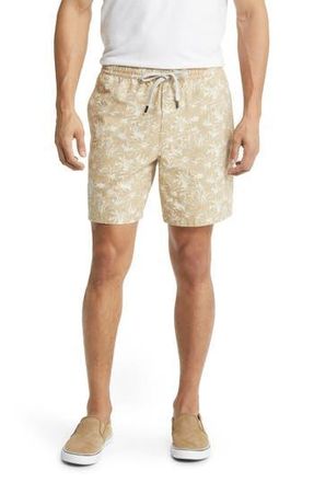 Rodd & Gunn Main Beach Floral Stretch Cotton Drawstring Shorts in Wheat at Nordstrom Rack, Size Xxx-Large