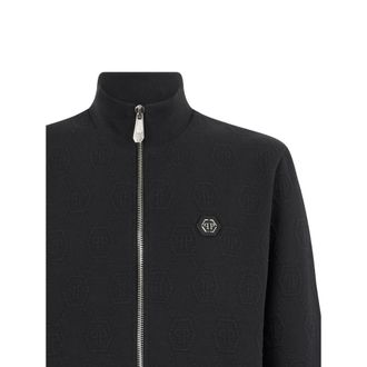 Philipp Plein Jacquard-Monogram Cotton Jacket - Black