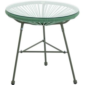 Vente-Unique Vente-unique - Tavolo da giardino in fili di Resina intrecciata Kaki - alios iii di mylia