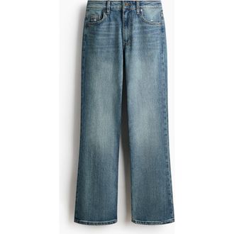 H&M Bootcut High Waist Jeans in Denim Blue at Nordstrom, Size 16