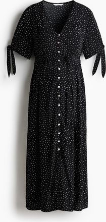 H&M MAMA Viskosekleid mit Bindeg&uuml;rtel - Schwarz