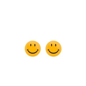 Moschino Smiley Earrings - Dames - Oorbellen - Geel - ONE Size - Leer - Accessoires