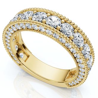 Pompeii3 2 1/4Ct Diamond Vintage Wedding Anniversary Ring 14k Gold or Platinum Lab Grown