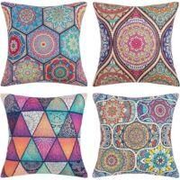 OEM Funda De Almohada De Algod&oacute;n Y Lino Con Dise&ntilde;o De Mandala Bohemio, Funda De Coj&iacute;n Cuadrada, Ideal Para Camas, Coches, Hogares, Sof&aacute;s, Dormitorios, Sal