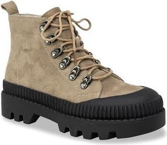 Chase + Chloe by Intouch Footwear Mud Guard Lug Sole Ankle Combat Boot in Taupe Suede at Nordstrom Rack, Size 6.5