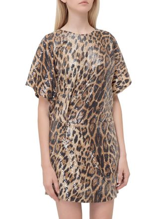 In The Mood For Love Dress With Sequins And Leopard Print