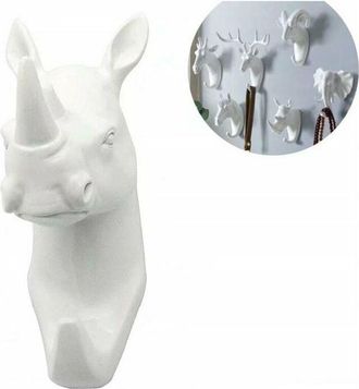 OEM Gancho De Pared Con Forma De Animal, Llavero Con Forma De Animal, Rinoceronte Blanco, Material De Resina, Adelala