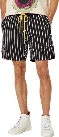 Diet Starts Monday Shorts Mens Black White Pinstripe Drawstring FROG266