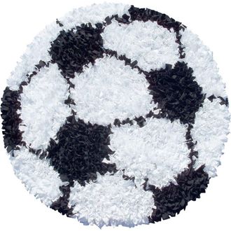 R16 Home Shaggy Raggy Soccer Rug in Black/White at Nordstrom Rack