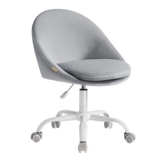 Songmics Silla giratoria de oficina con altura ajustable de color gris paloma