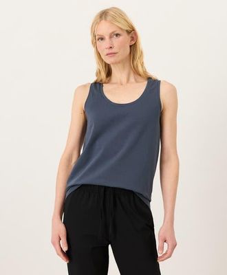 Pact Luxe Essential Scoop Neck Tank Made With Organic Cotton in Steel Blue at Nordstrom, Size Xx-Large