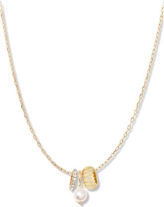 Brook & York Gaby Faux Pearl & Birthstone Multipendant Necklace in Gold/April at Nordstrom
