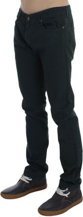 Ermanno Scervino Mens Green Cotton Denim Stretch Straight Fit Jeans Clothing