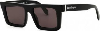 Palm Angels Sunglasses Square Full Rim, Black Grey Frame And Dark Grey Lens Peri109Napa0907