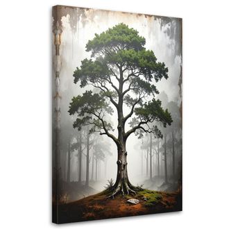 Feeby Cuadro Sobre Lienzo, &Aacute;rbol Verde Paisaje Naturaleza, 80x120
