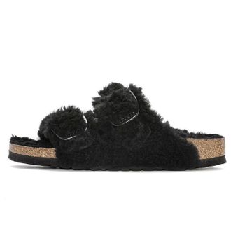 Birkenstock Arizona Big Buckle Shearling Narrow Fit Teddy Black 1023105