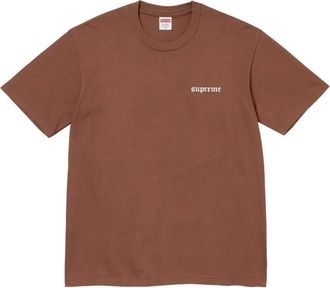 SUPREME T-shirt met logoprint - Bruin