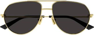 Bottega Veneta Grey Pilot Unisex Sunglasses BV1302S 001 57