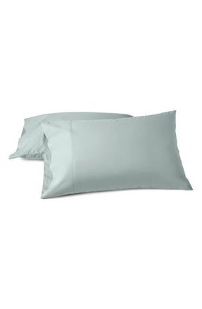Coyuchi Refined Organic Cotton Percale Set of 2 Pillowcases in Dew at Nordstrom, Size Queen