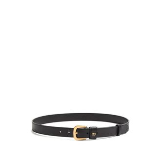 Valentino Garavani VLogo Signature Belt - female - Valentino Garavani - Belts - Black - 80 CM - Accessories