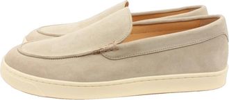Brunello Cucinelli Mocassins van su&egrave;de met visgraatmotief - Heren - Loafers - Beige - 42 EU - Su&egrave;de - Schoenen