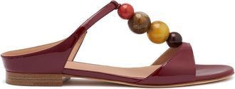 Malone Souliers Lena 10 Beaded Leather Flat Sandals - Brown - 36 (IT36/ UK3)