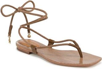 Veronica Beard Rosetta Ankle Wrap Sandal in Chestnut at Nordstrom, Size 6.5