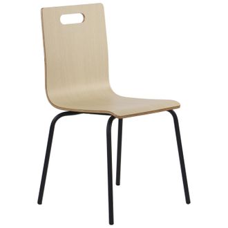 OEM Silla De Madera Contrachapada Natural Con Estructura Negra. Modelo: Werdi A