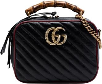 Gucci Pre-owned Handbags, female, Black, Size: ONE SIZE Pre-owned Quilted Satchel